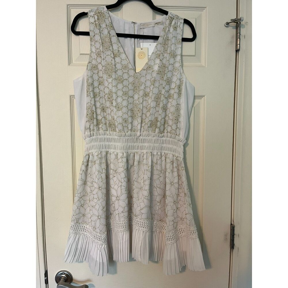 Ramy Brook New York - Hope Dress - White/Gold Embroidery - Original Price 425.00